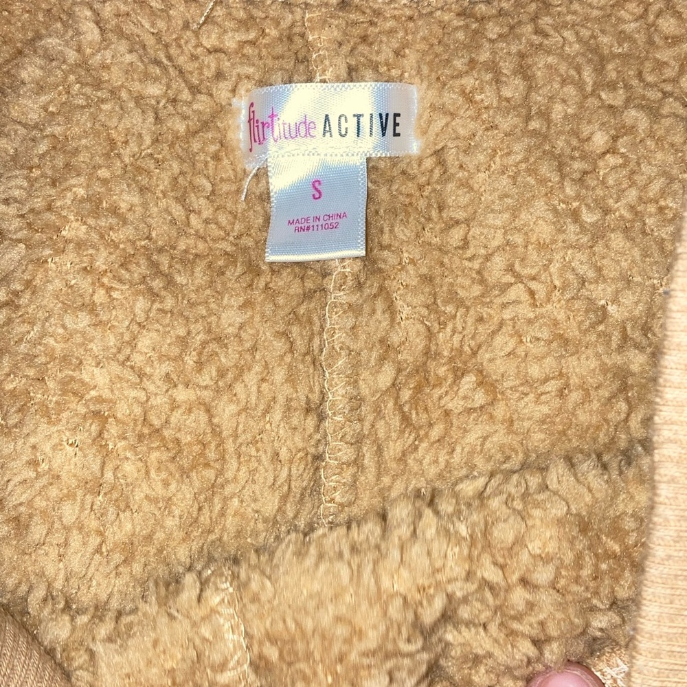 Flirtitude tan fuzzy sweats